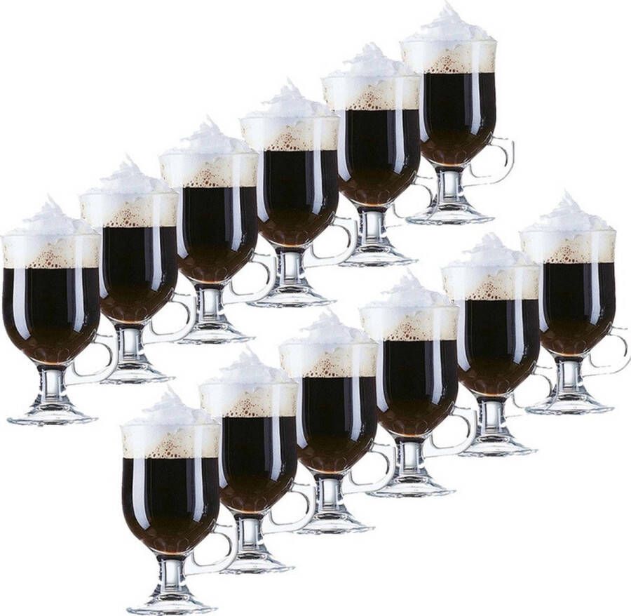 Arcoroc 12x Irish Coffee glazen Opal transparant 240 ml Koffie glazen hardglas 240 ml