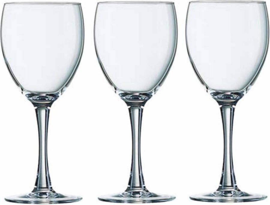 Chef&Sommelier 6x Stuks wijnglazen transparant 190 ml Wijnglas voor rode of witte wijn op voet