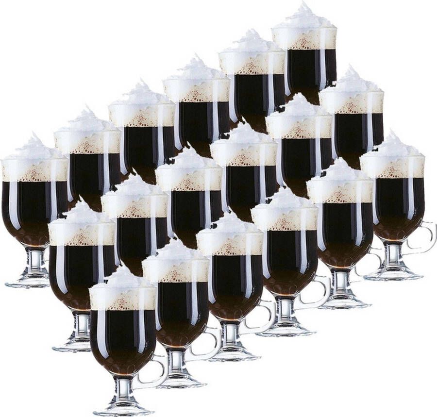 Arcoroc 18x Irish Coffee glazen Opal transparant 240 ml Koffie glazen hardglas 240 ml