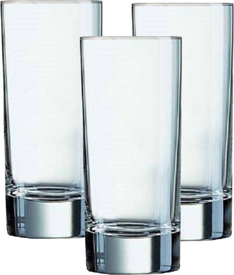 Arcoroc longdrinkglazen set 12x stuks 220 ml glas transparant Longdrinkglazen