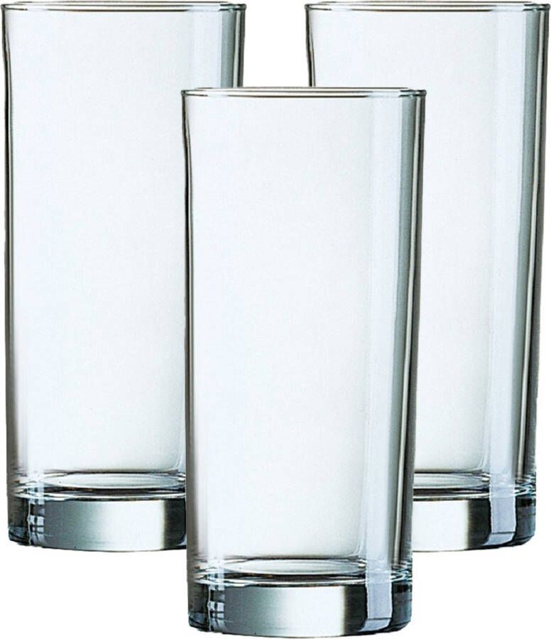 Arcoroc longdrinkglazen set 12x stuks 270 ml glas transparant Longdrinkglazen