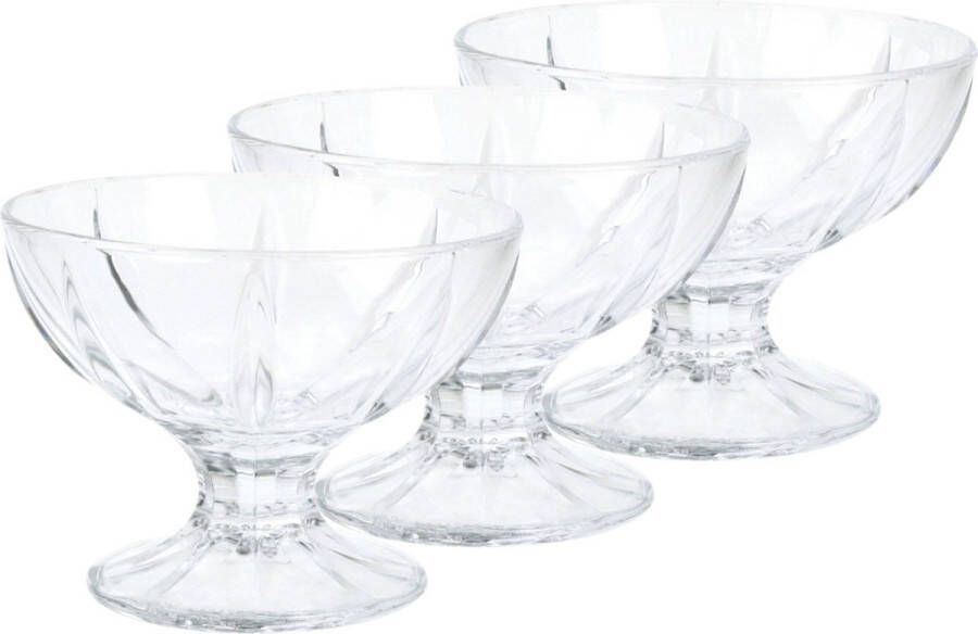 Arcoroc Set van 12x stuks ijs sorbet coupes op voet van glas 200 ml Ijscoupe glazen schaaltjes