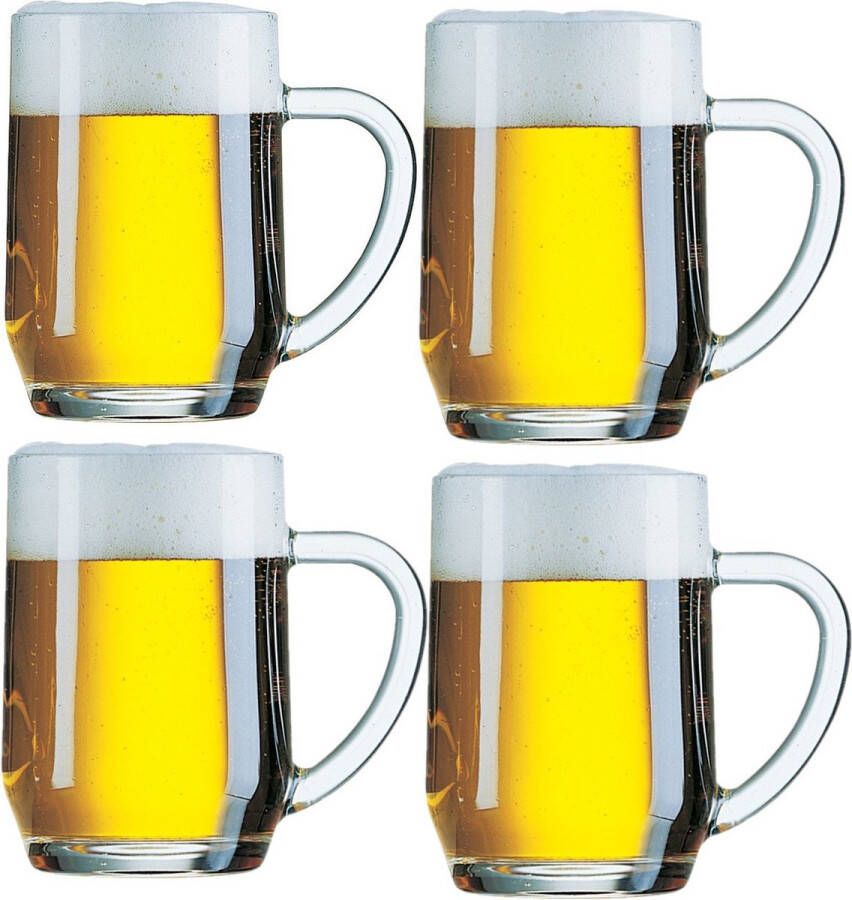 Arcoroc Set van 4x stuks glazen bierpullen 560 ml Glazen Bierglazen bierpullen