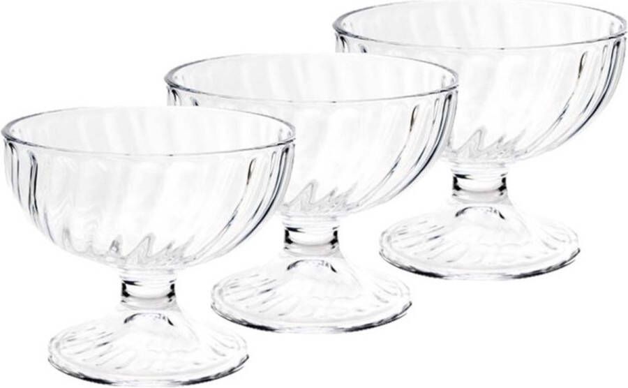 Arcoroc Set van 6x stuks ijs sorbet coupes op voet van glas 220 ml IJscoupes