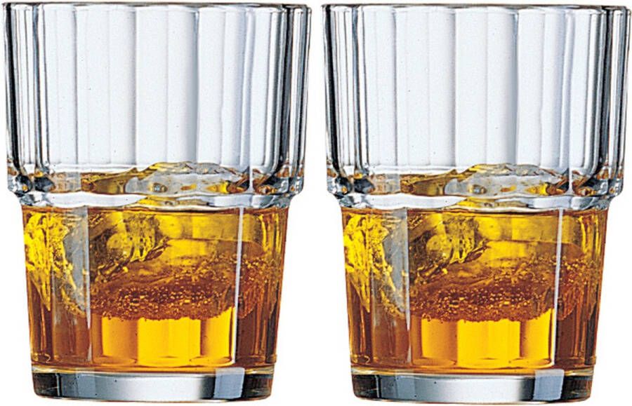 Arcoroc Whisky tumbler glazen 12x Norvege serie 160 ml Whiskeyglazen