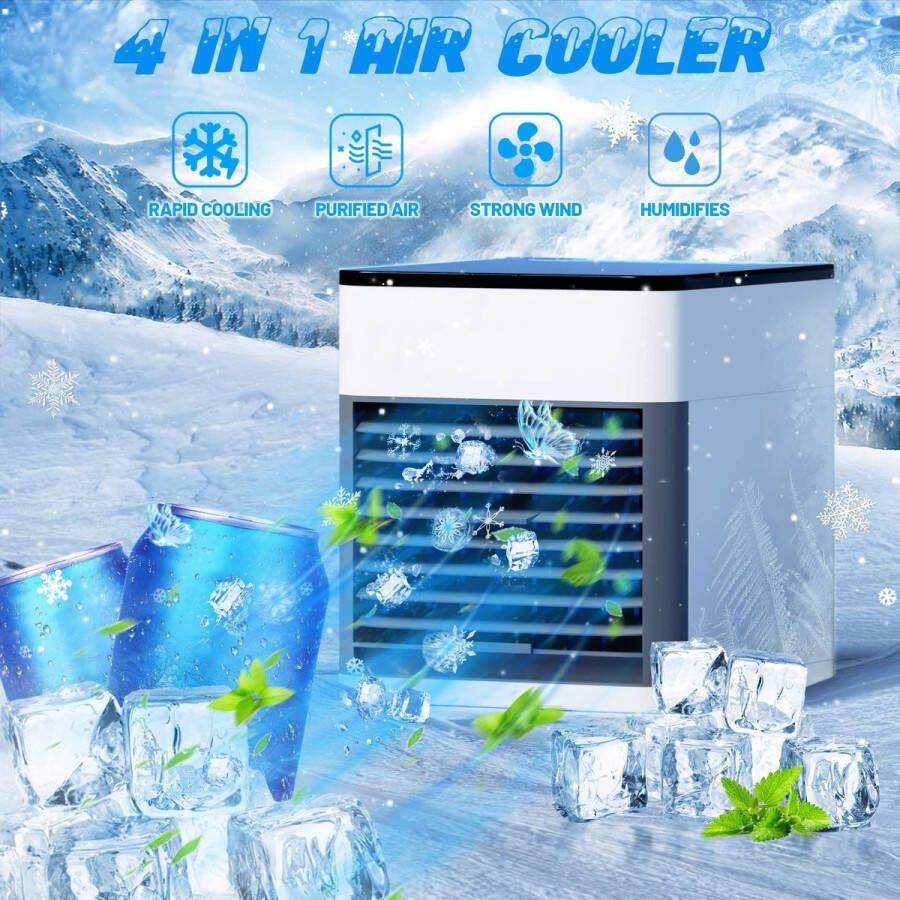 Arctic Air ultra Mini aircooler met LED verlichting Luchtkoeler ECO friendly 2x Cooling power!