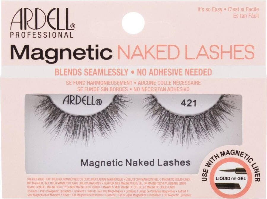 Ardell Magnetic Naked Lash 421 Nepwimpers Medium volume medium lengte Kriskras vederachtig effect Geen wimperlijm nodig wel Magnetic Eyeliner