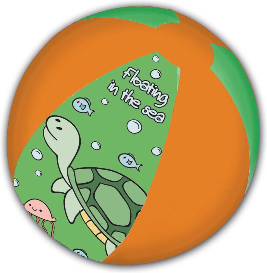 Arditex Strandbal Turtle Junior 45 Cm Groen oranje
