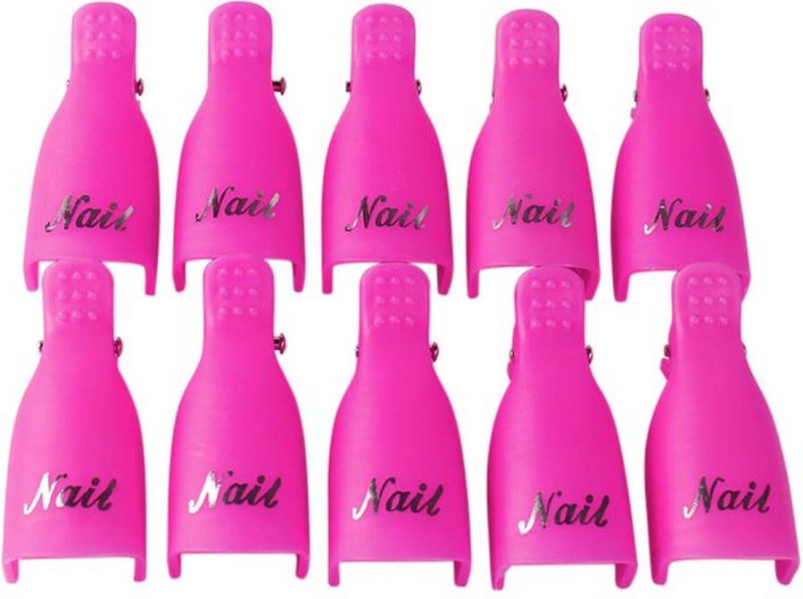 Ardran & Tookar Nagellak Remover Clips Gellak Acryl verwijderen Donker Roze 10 stuks