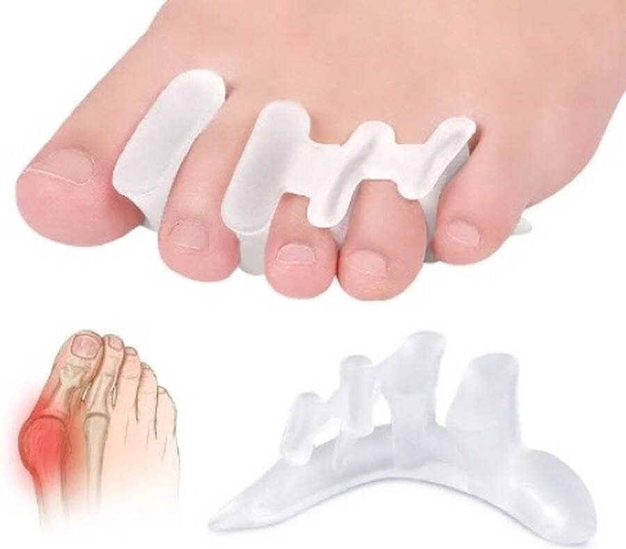 Ardran & Tookar Teenspreider Hallux Valgus teencorrector grote en kleine teen separator voor alle tenen 2 stuks