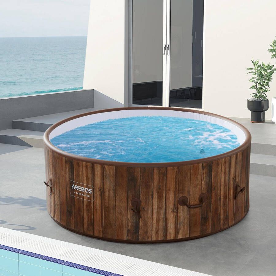 Arebos Jacuzzi Opblaasbaar Bubbelbad Voor 7 personen Hottub Ø 180 cm met Jacuzzi Accessoires