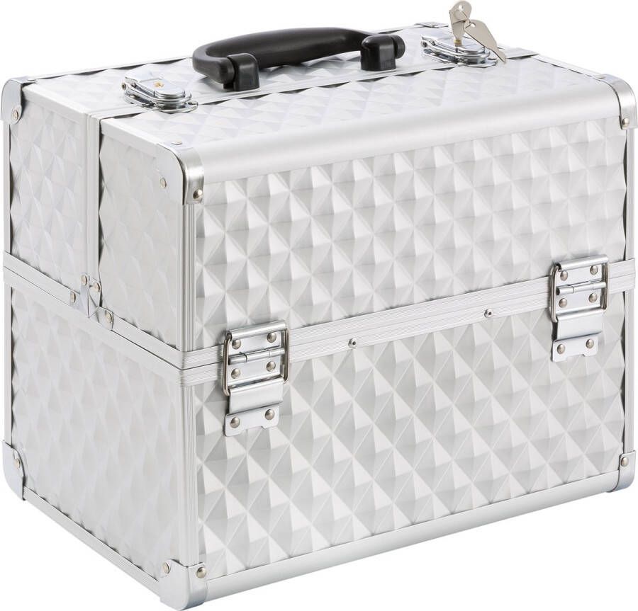 Arebos Cosmeticakoffer Beauty Case Multikoffer 15 l Zilver