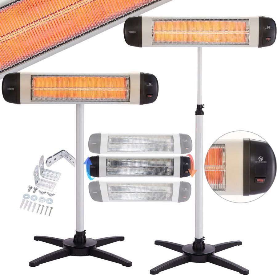 Arebos Infraroodstraler 2500W Terrasverwarmer Infrarood Verwarming Binnen en buiten