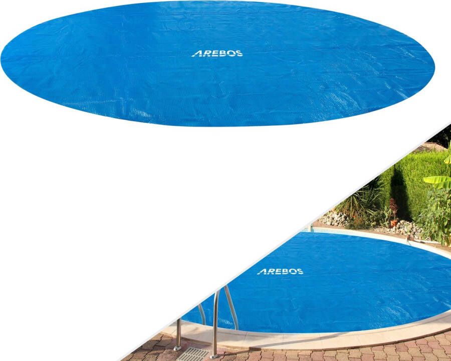Arebos Afdekzeil Zwembad Zwembadzeil- Solar Afdekzeil Zwembad Ø 305 cm Rond Zwembadverwarming