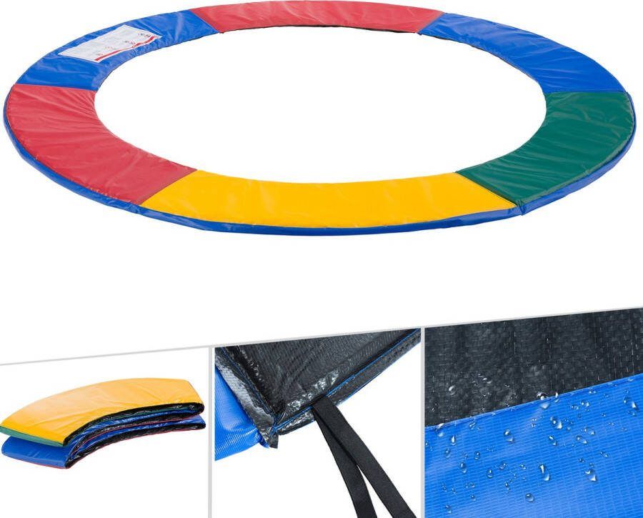 Arebos Randafdekking voor trampoline randbescherming veiligheidsmat 100% UV-bestendig scheurvast trampoline accessoires Meerkleurig 487 cm