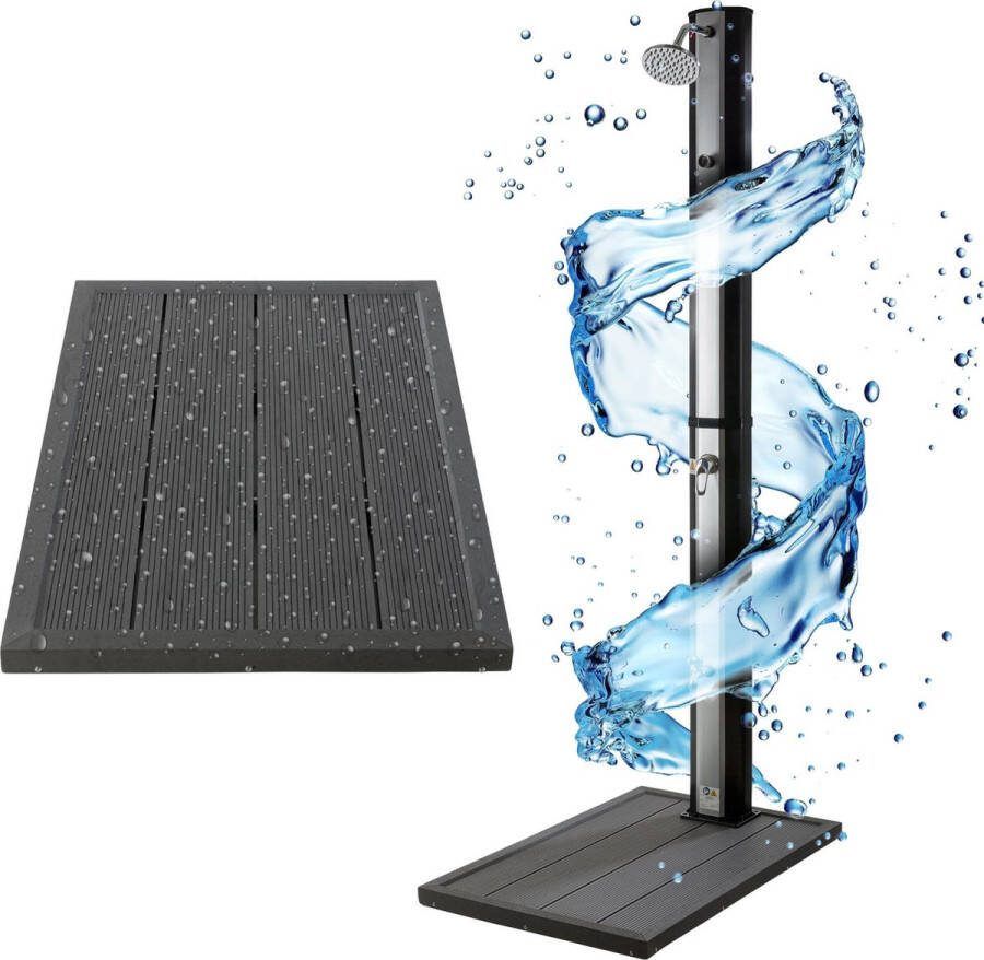 Arebos Tuindouche met Bodemplaat Solar Douche met thermometer Buitendouche Zonneenergie 35L Tuindouche Buitendouche