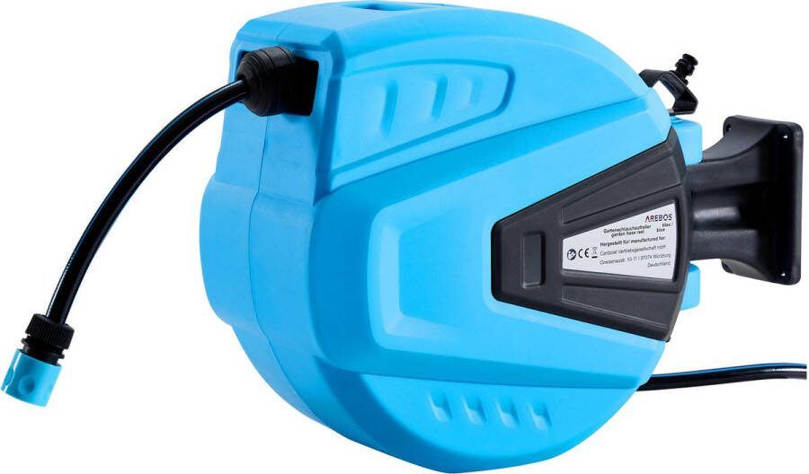 Arebos Tuinslanghaspel Tuinslang Waterslangslang met Snelkoppeling 30 m Blauw