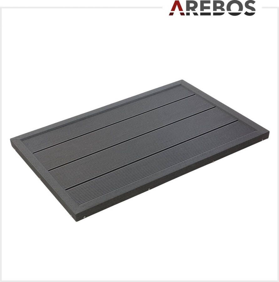 Arebos Vloerelement voor zonnedouche Zwembaddouche Tuindouche Grondplaat 101 x 63 x 5 cm