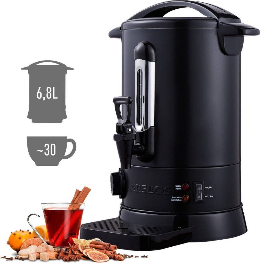 Arebos Waterkoker 6 8 L Glühwein Thee Koffie Waterketel Hot Water Dispencer 950W
