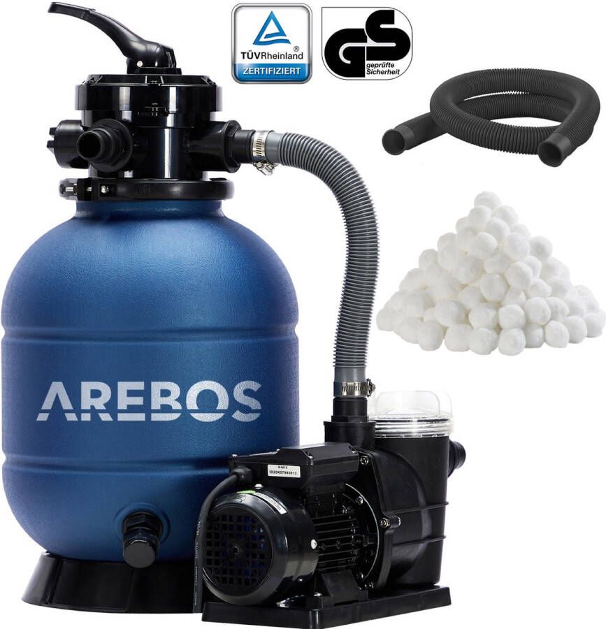 Arebos Zandfiltersysteem met pomp Zandfilter Pompfiltersysteem Filter 10200L h