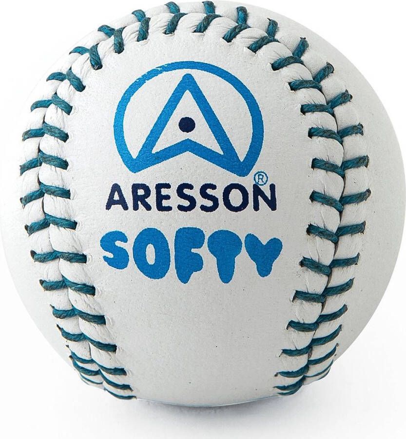 Fan Toys Aresson rounders bal Softy 19 cm leer wit