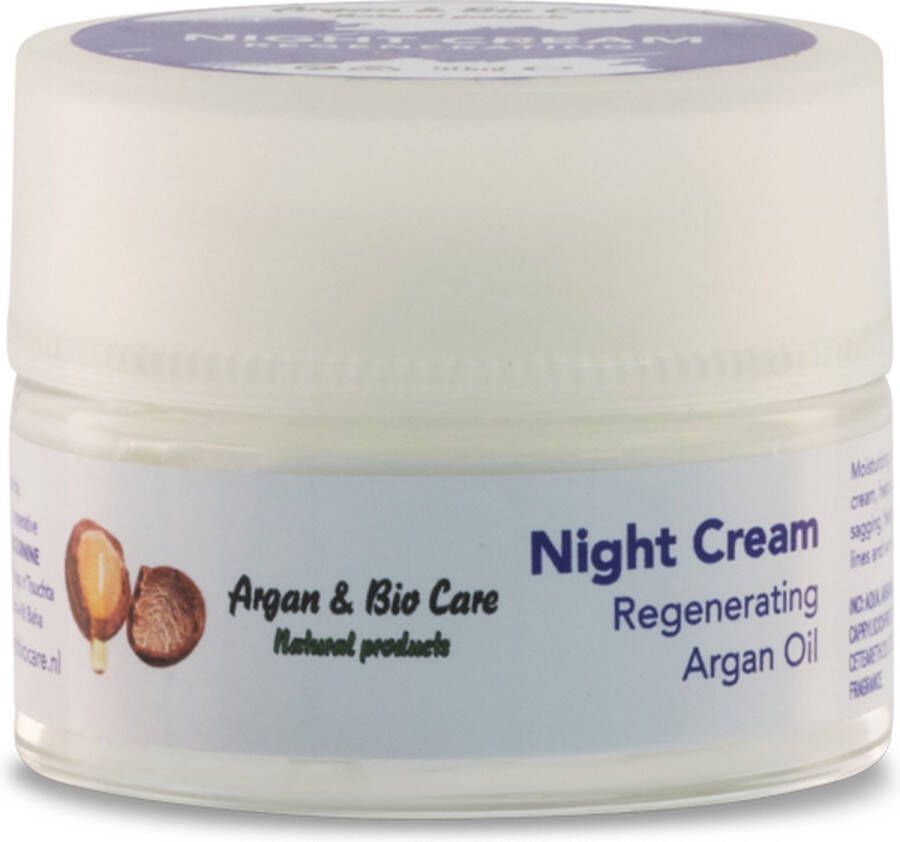 Argan & Biocare nachtcrème- Argancreme Nacht crème gemaakt van arganolie argan nachtcreme Argan huid crème huid hydraterende crème