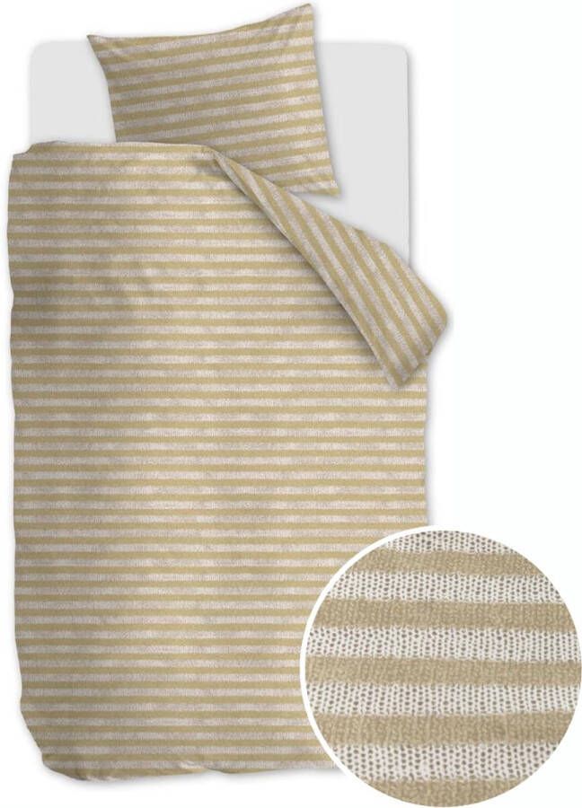 Ariadne At Home Knit Stripes Dekbedovertrek Eenpersoons 140x200 220 cm Natural