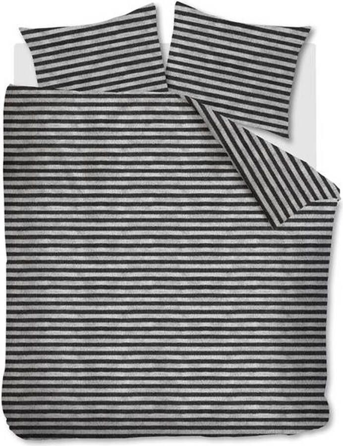 Ariadne At Home Knit Stripes Dekbedovertrek Lits-jumeaux 240x200 220 cm Black White