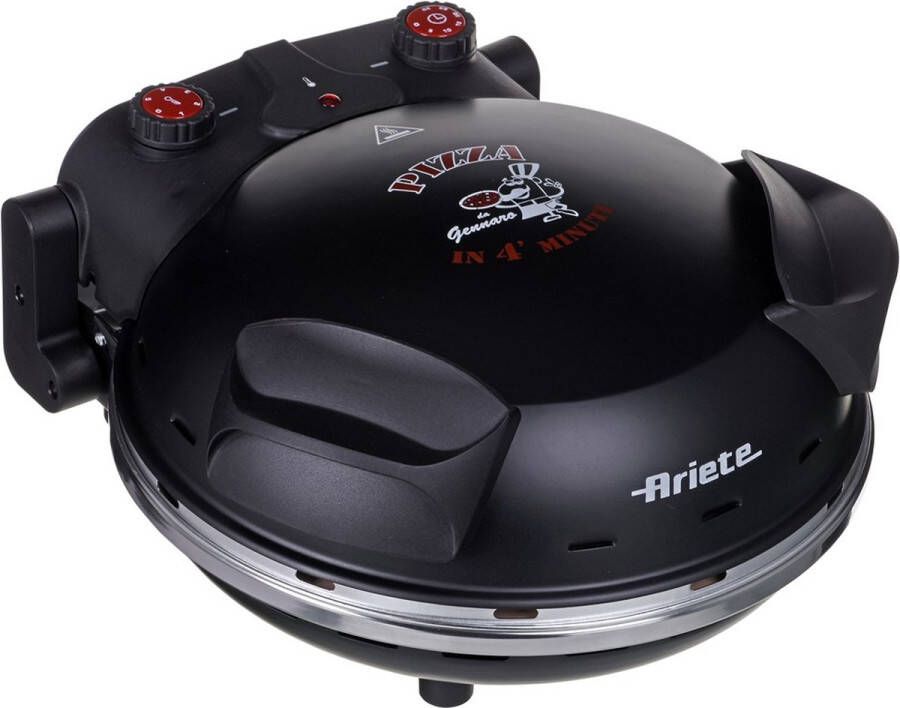 Ariete 0909 10 PIZZA IN 4 'MINUTES pizzaoven 1200W timer diameter 32 cm max. 400 graden zwart
