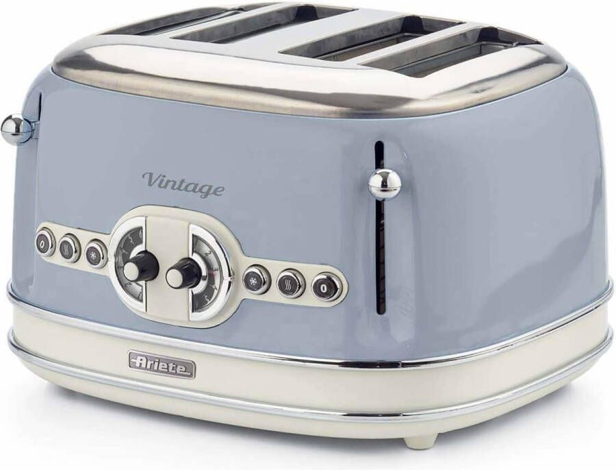 Ariete 0156 05 Vintage broodrooster 4 sleuven 1630 Watt 6 standen Blauw