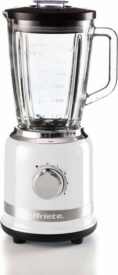 Ariete 0585 01 Blender 1.5 liter 1000 W glazen kan RVS pulse functie ice crusher wit