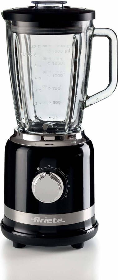 Ariete 0585 02 Blender 1.5 liter 1000 W glazen kan RVS pulse functie ice crusher zwart