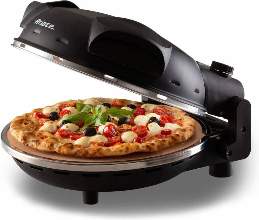 Ariete 0909 10 PIZZA IN 4 'MINUTES pizzaoven 1200W timer diameter 32 cm max. 400 graden zwart