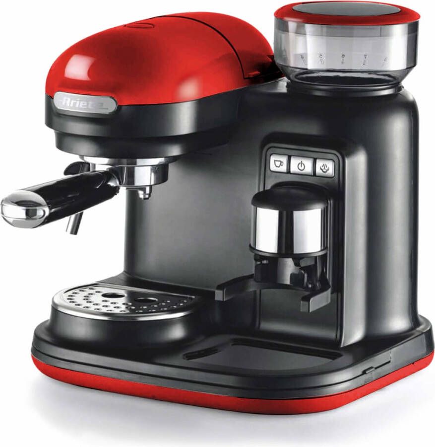 Ariete 1318 Moderna Espressomachine Pistonmachine Koffiemachine met Bonen rood