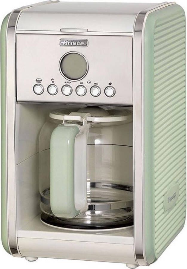 Ariete 00M134204AR0 Vintage koeffiezetter 2000W 4-12 kops timer warmhoudplaat Groen