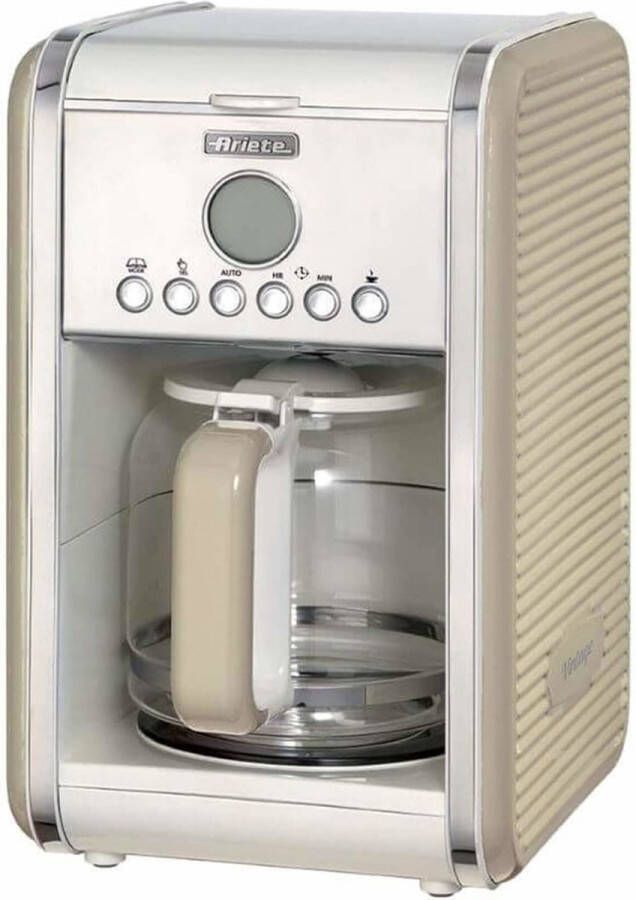 Ariete 00M134203AR0 Vintage koeffiezetter 2000W 4-12 kops timer warmhoudplaat Beige