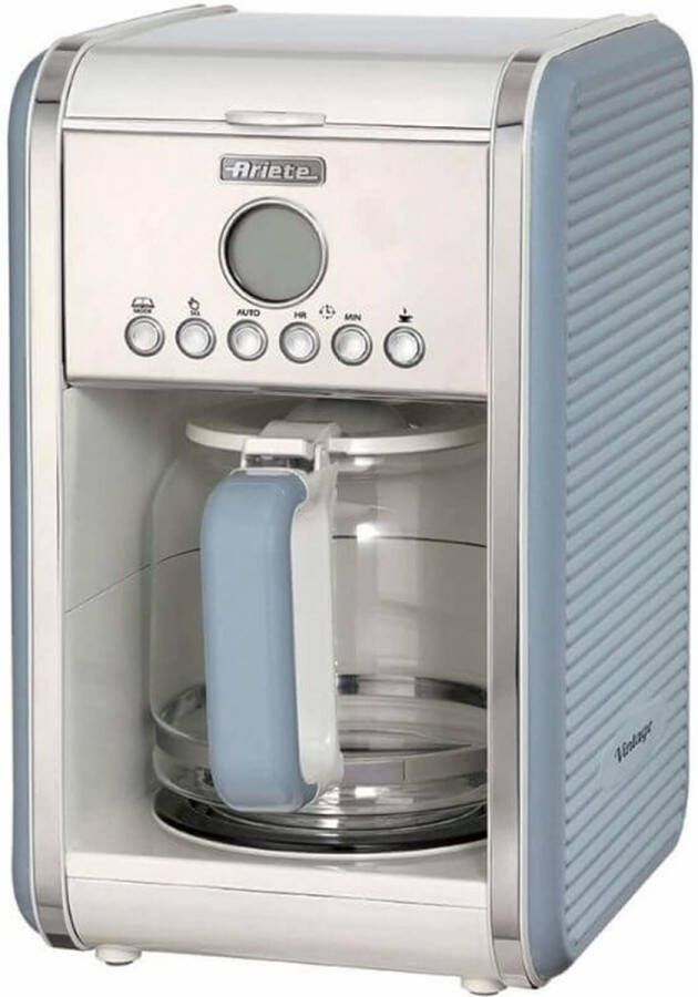 Ariete 1342 05 Vintage koffiezetter tot 12 kops 24 uurs timer warmhoudplaat Blauw