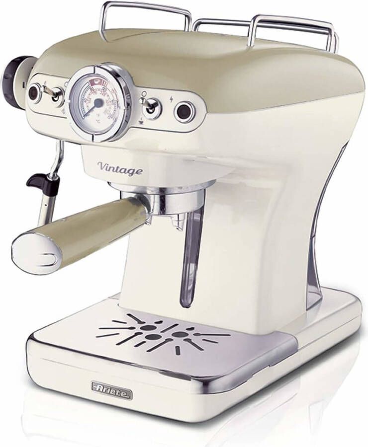 Ariete 1389 13 Vintage Piston Espressomachine 900W 0 9L tank inhoud ook geschikt voor pads Beige