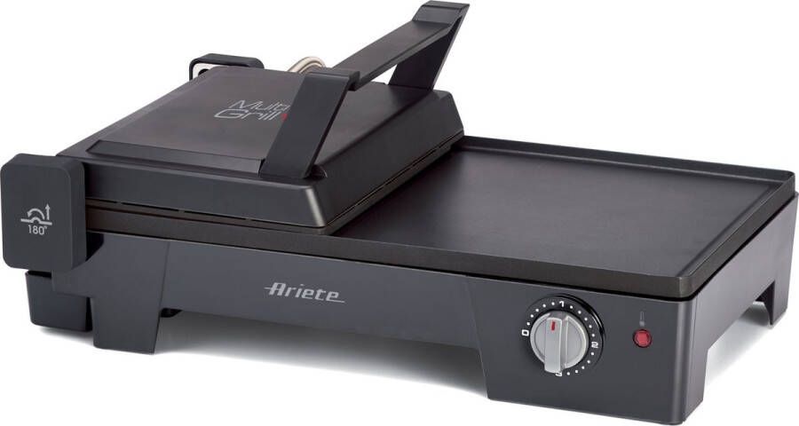 Ariete 1916 10 MultiGrill 3-in-1 tafelgrill met gladde en geribbelde plaat contactgrill barbecue 2400 Watt