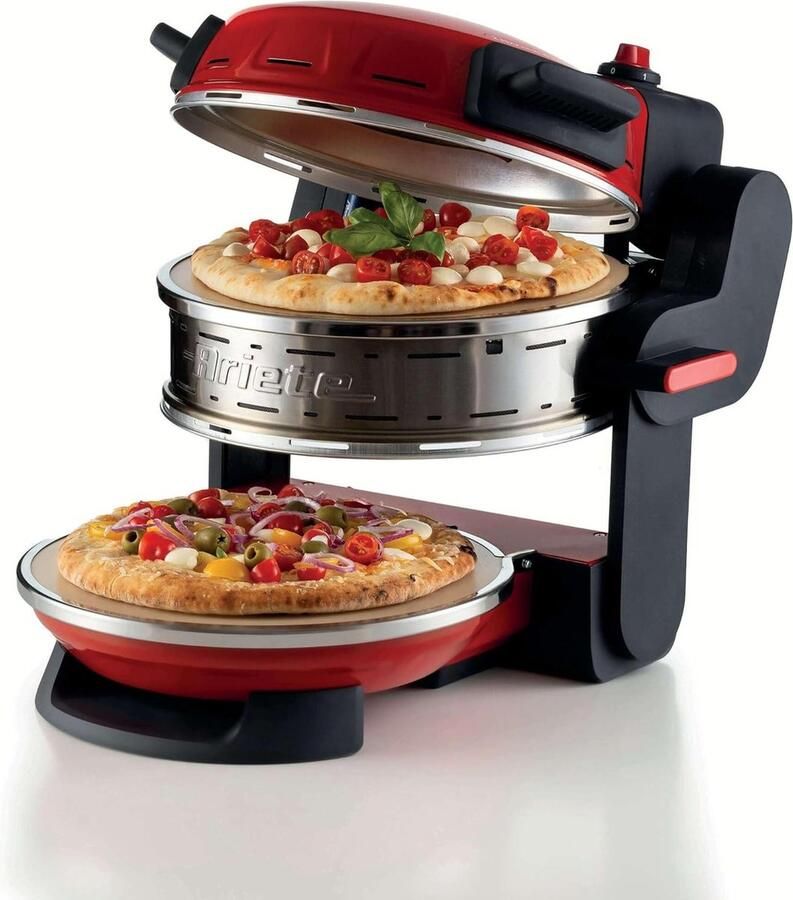 Ariete PIZZERIA dubbele pizzaoven 2300W 2 pizza's tegelijk max. 400 °C rood