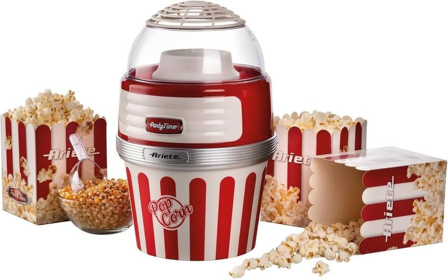 Ariete Popcornmachine Popcornmakers Popcorn Uitneembare kom op Hete Lucht Happy Days van de jaren 50