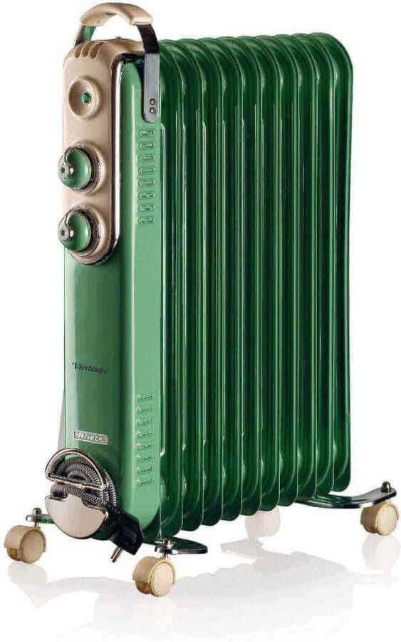 Ariete Elektrische Kachel Retro Verwarming Elektrische Olieradiator Radiator 11 Vinnen (2500 Watt) Vintage Groen