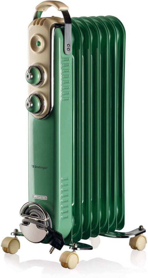 Ariete Elektrische Kachel Retro Verwarming Elektrische Olieradiator Radiator 7 Vinnen (1500 Watt) Vintage Groen