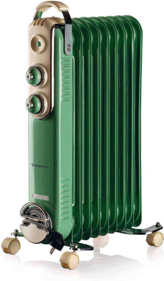 Ariete Elektrische Kachel Retro Verwarming Elektrische Olieradiator Radiator 9 Vinnen (2000 Watt) Vintage Groen