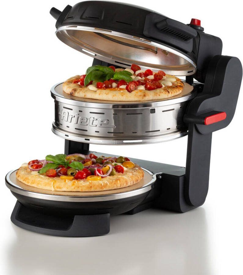 Ariete PIZZERIA dubbele pizzaoven 2300W 2 pizza's tegelijk max. 400 °C zwart