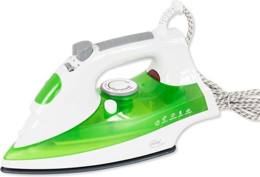 Ariko Elta DB-2300.2 Stoomstrijkijzer 2000 watt strijkijzer zelfreinigend keramische zool spray-functie stoomschokfunctie groen