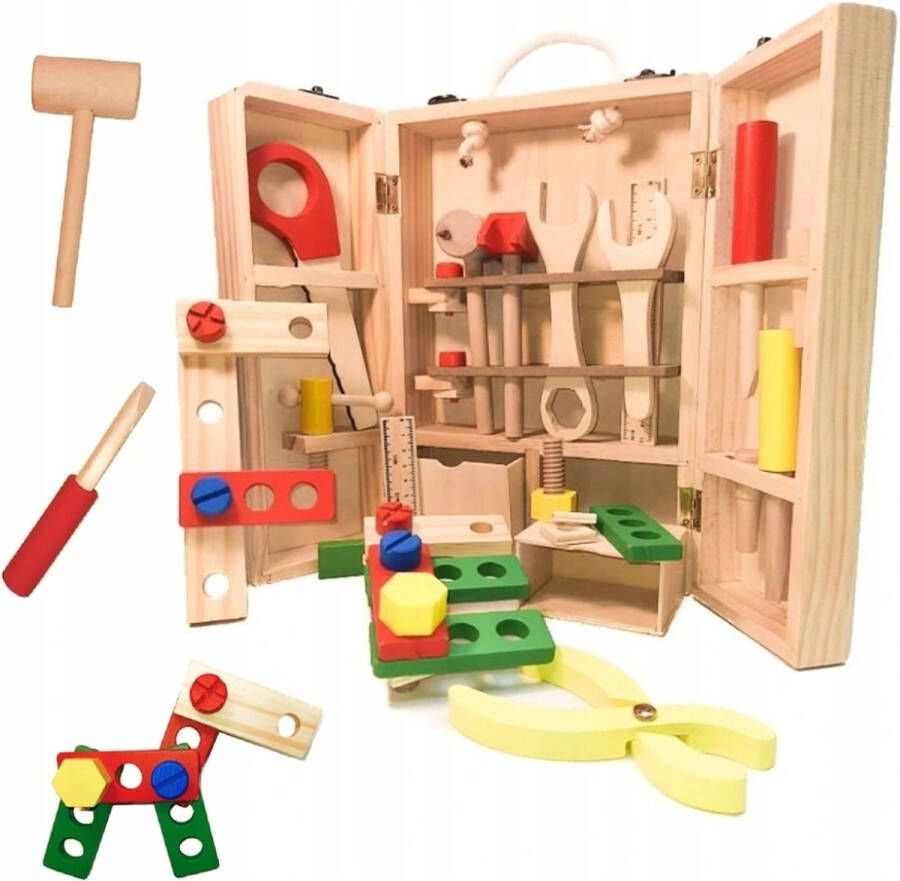 Ariko Houten Gereedschapkist Speelgoed Klussen Voor Kinderen Werkbank speelgoed
