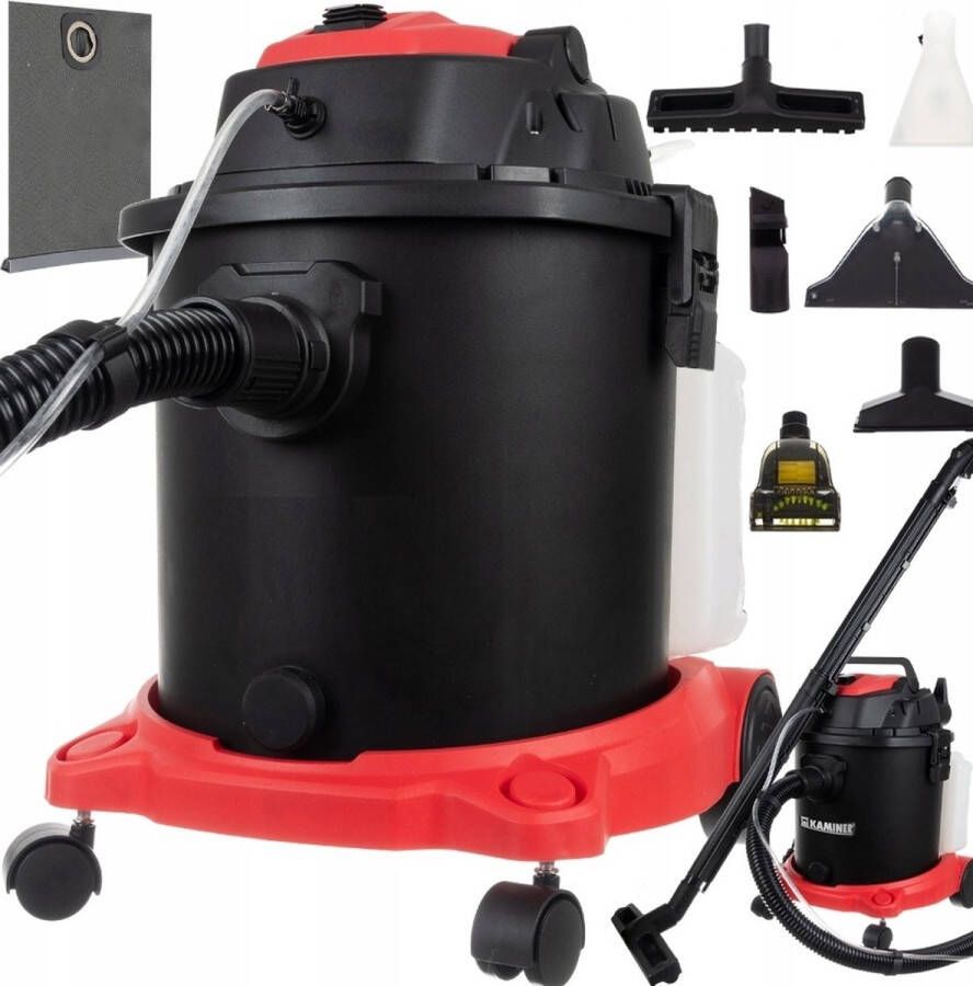Ariko Industriële Was stofzuiger 1600W 3 In 1 Tapijtreiniger 20 Liter Was & Blaasfunctie 6 Mondstukken 5.5 Liter Schoonwater 3.5 Liter Wasmiddelreservoir