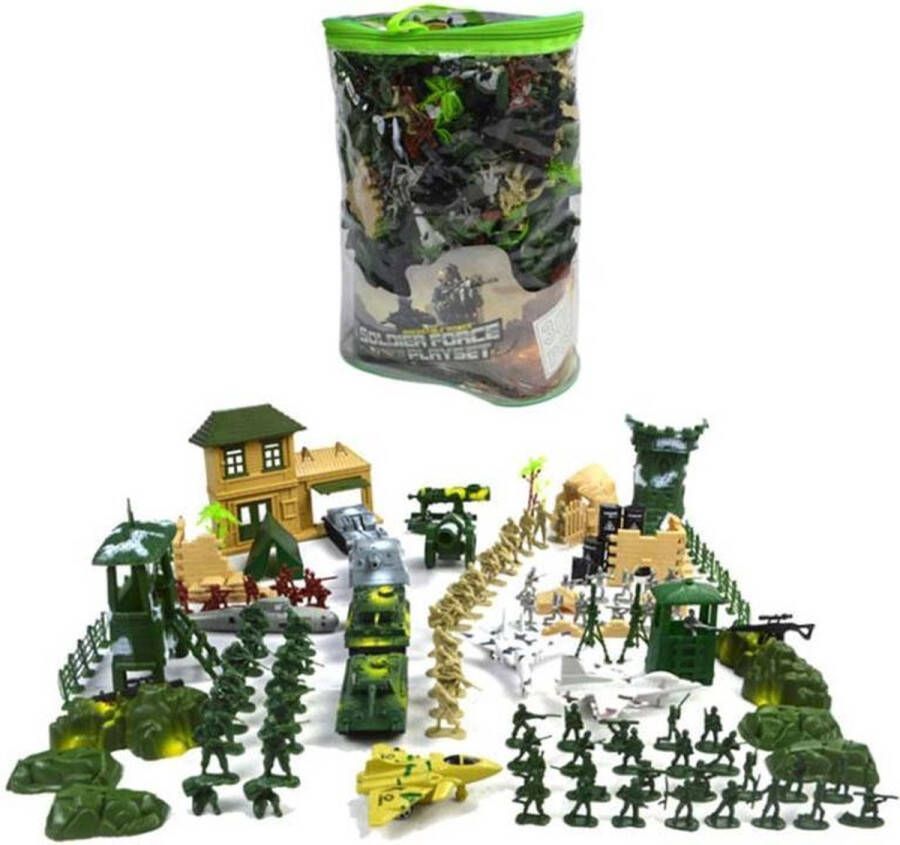 Ariko XXL Leger speelset 300 stuks | Inclusief tanks vliegtuigen en gebouwen | Soldaten speelgoed | Soldaat set | | Army forces