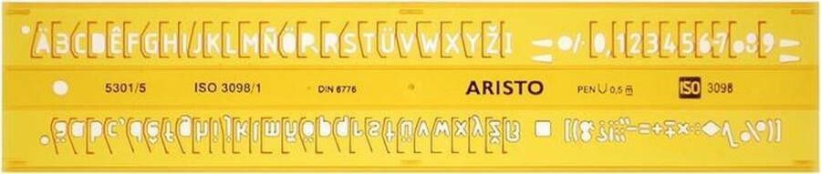 Aristo lettersjabloon 5mm H-profiel schriftvorm B recht AR-5301 5